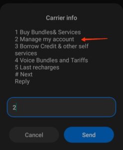 Select manage my Account option